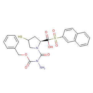 391673-07-7  L-Proline, 4-mercapto-1-(2-naphthalenylsulfonyl)-,2-[(phenylmethoxy)carbonyl]hydrazide, (4R)-