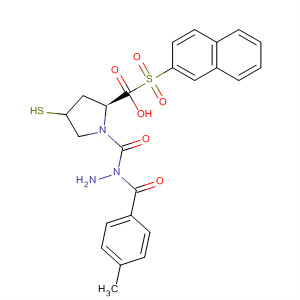391673-18-0  L-Proline, 4-mercapto-1-(2-naphthalenylsulfonyl)-,2-(4-methylbenzoyl)hydrazide, (4R)-