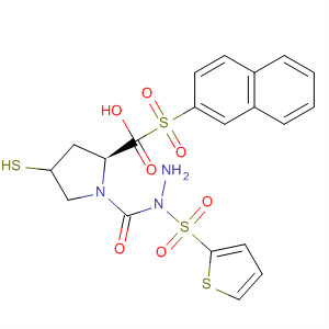 391673-36-2  L-Proline, 4-mercapto-1-(2-naphthalenylsulfonyl)-,2-(2-thienylsulfonyl)hydrazide, (4R)-
