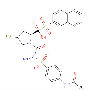 391673-37-3  L-Proline, 4-mercapto-1-(2-naphthalenylsulfonyl)-,2-[[4-(acetylamino)phenyl]sulfonyl]hydrazide, (4R)-