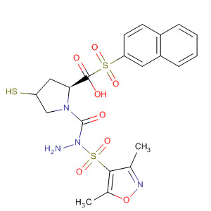 391673-40-8  L-Proline, 4-mercapto-1-(2-naphthalenylsulfonyl)-,2-[(3,5-dimethyl-4-isoxazolyl)sulfonyl]hydrazide, (4R)-