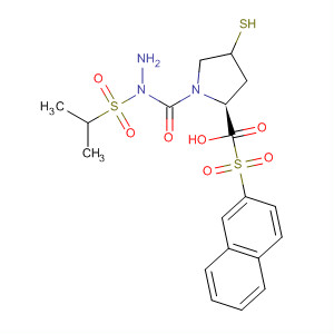 391673-42-0  L-Proline, 4-mercapto-1-(2-naphthalenylsulfonyl)-,2-[(1-methylethyl)sulfonyl]hydrazide, (4R)-