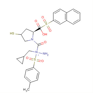 391673-45-3  L-Proline, 4-mercapto-1-(2-naphthalenylsulfonyl)-,2-(cyclopropylmethyl)-2-[(4-methylphenyl)sulfonyl]hydrazide, (4R)-