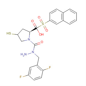 391673-46-4  L-Proline, 4-mercapto-1-(2-naphthalenylsulfonyl)-,2-[(2,5-difluorophenyl)methyl]hydrazide, (4R)-