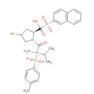 391673-48-6  L-Proline, 4-mercapto-1-(2-naphthalenylsulfonyl)-,2-(1-methylethyl)-2-[(4-methylphenyl)sulfonyl]hydrazide, (4R)-