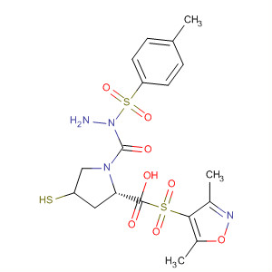 391673-66-8  L-Proline, 1-[(3,5-dimethyl-4-isoxazolyl)sulfonyl]-4-mercapto-,2-[(4-methylphenyl)sulfonyl]hydrazide, (4R)-