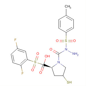 391673-74-8  L-Proline, 1-[(2,5-difluorophenyl)sulfonyl]-4-mercapto-,2-[(4-methylphenyl)sulfonyl]hydrazide, (4R)-