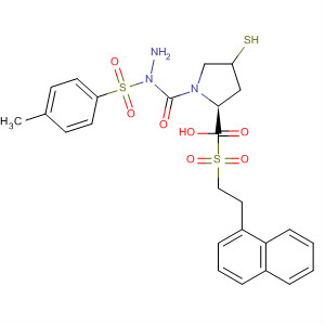 391673-78-2  L-Proline, 4-mercapto-1-[[2-(1-naphthalenyl)ethyl]sulfonyl]-,2-[(4-methylphenyl)sulfonyl]hydrazide, (4R)-