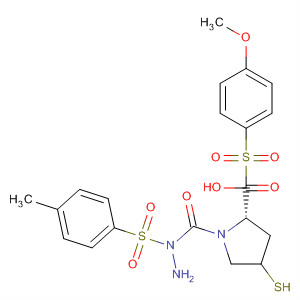 391673-92-0  L-Proline, 4-mercapto-1-[(4-methoxyphenyl)sulfonyl]-,2-[(4-methylphenyl)sulfonyl]hydrazide, (4R)-