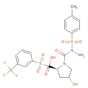 391673-93-1  L-Proline, 4-mercapto-1-[[3-(trifluoromethyl)phenyl]sulfonyl]-,2-[(4-methylphenyl)sulfonyl]hydrazide, (4R)-