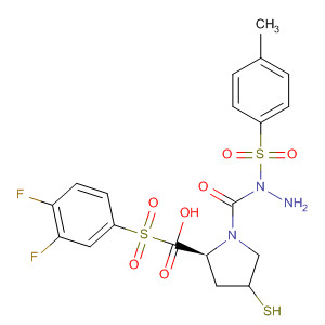 391673-95-3  L-Proline, 1-[(3,4-difluorophenyl)sulfonyl]-4-mercapto-,2-[(4-methylphenyl)sulfonyl]hydrazide, (4R)-