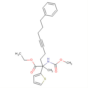 391678-13-0  2-Thiophenebutanoic acid,a-[(methoxycarbonyl)amino]-a-methyl-4-(5-phenyl-1-pentynyl)-, ethylester