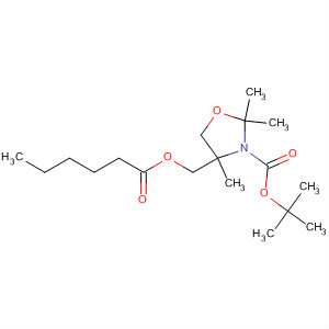 391678-33-4  3-Oxazolidinecarboxylic acid,2,2,4-trimethyl-4-[[(1-oxohexyl)oxy]methyl]-, 1,1-dimethylethyl ester,(4R)-