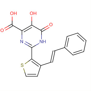 391680-83-4  4-Pyrimidinecarboxylic acid,1,6-dihydro-5-hydroxy-6-oxo-2-[3-[(1E)-2-phenylethenyl]-2-thienyl]-