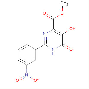 391680-88-9  4-Pyrimidinecarboxylic acid,1,6-dihydro-5-hydroxy-2-(3-nitrophenyl)-6-oxo-, methyl ester 391680-88-9  4-Pyrimidinecarboxylic acid,1,6-dihydro-5-hydroxy-2-(3-nitrophenyl)-6-oxo-, methyl ester