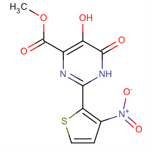 391680-96-9  4-Pyrimidinecarboxylic acid,1,6-dihydro-5-hydroxy-2-(3-nitro-2-thienyl)-6-oxo-, methyl ester 391680-96-9  4-Pyrimidinecarboxylic acid,1,6-dihydro-5-hydroxy-2-(3-nitro-2-thienyl)-6-oxo-, methyl ester