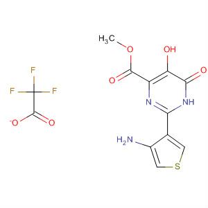 391681-02-0  4-Pyrimidinecarboxylic acid,2-(4-amino-3-thienyl)-1,6-dihydro-5-hydroxy-6-oxo-, methyl ester,mono(trifluoroacetate) (salt)