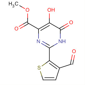 391681-09-7  4-Pyrimidinecarboxylic acid,2-(3-formyl-2-thienyl)-1,6-dihydro-5-hydroxy-6-oxo-, methyl ester