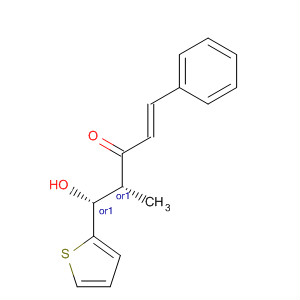 391865-88-6  1-Penten-3-one, 5-hydroxy-4-methyl-1-phenyl-5-(2-thienyl)-,(1E,4R,5R)-rel-