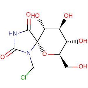 391871-27-5  6-Oxa-1,3-diazaspiro[4.5]decane-2,4-dione,1-(chloromethyl)-8,9,10-trihydroxy-7-(hydroxymethyl)-,(5S,7R,8S,9S,10R)-