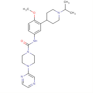 391882-06-7  1-Piperazinecarboxamide,N-[4-methoxy-3-[1-(1-methylethyl)-4-piperidinyl]phenyl]-4-pyrazinyl-