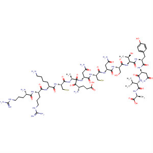 391899-89-1  L-Alanine,L-arginyl-L-arginyl-L-lysyl-L-cysteinyl-L-a-glutamyl-L-alanyl-L-asparaginyl-L-cysteinyl-L-asparaginyl-L-seryl-L-threonyl-L-tyrosyl-L-asparaginyl-L-valyl-