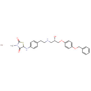 391900-96-2  2,4-Thiazolidinedione,5-[[4-[2-[[(2S)-2-hydroxy-3-[4-(phenylmethoxy)phenoxy]propyl]amino]ethyl]phenyl]amino]-3-methyl-, monohydrobromide