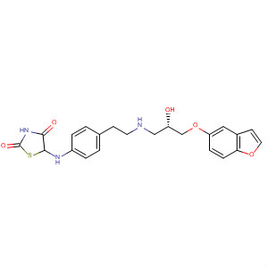 391901-08-9  2,4-Thiazolidinedione,5-[[4-[2-[[(2S)-3-(5-benzofuranyloxy)-2-hydroxypropyl]amino]ethyl]phenyl]amino]-