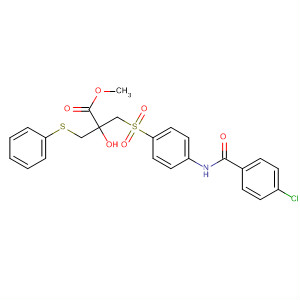 391903-94-9  Propanoic acid,3-[[4-[(4-chlorobenzoyl)amino]phenyl]sulfonyl]-2-hydroxy-2-[(phenylthio)methyl]-, methyl ester