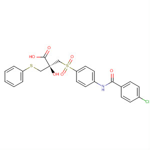 391904-15-7  Propanoic acid,3-[[4-[(4-chlorobenzoyl)amino]phenyl]sulfonyl]-2-hydroxy-2-[(phenylthio)methyl]-, (2R)-