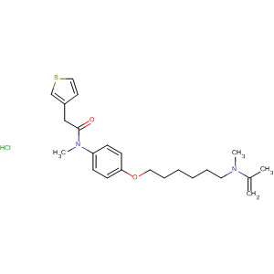 391910-01-3  3-Thiopheneacetamide,N-methyl-N-[4-[[6-(methyl-2-propenylamino)hexyl]oxy]phenyl]-,monohydrochloride