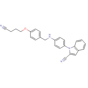391913-96-5  1H-Indole-2-carbonitrile,1-[4-[[[4-(3-cyanopropoxy)phenyl]methyl]amino]phenyl]-
