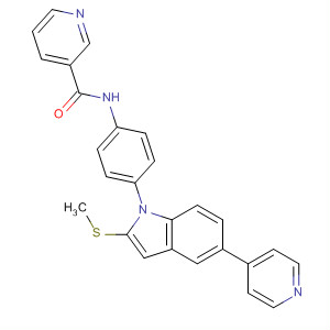 391914-14-0  3-Pyridinecarboxamide,N-[4-[2-(methylthio)-5-(4-pyridinyl)-1H-indol-1-yl]phenyl]-
