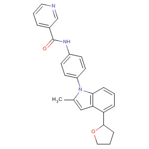391914-15-1  3-Pyridinecarboxamide,N-[4-[2-methyl-4-(tetrahydro-2-furanyl)-1H-indol-1-yl]phenyl]-