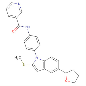 391914-27-5  3-Pyridinecarboxamide,N-[4-[2-(methylthio)-5-(tetrahydro-2-furanyl)-1H-indol-1-yl]phenyl]-