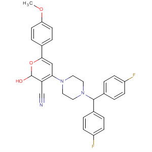 391914-29-7  2H-Pyran-3-carbonitrile,4-[4-[bis(4-fluorophenyl)methyl]-1-piperazinyl]-6-(4-methoxyphenyl)-2-oxo-