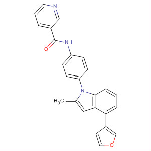 391914-36-6  3-Pyridinecarboxamide,N-[4-[4-(3-furanyl)-2-methyl-1H-indol-1-yl]phenyl]-