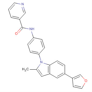 391914-38-8  3-Pyridinecarboxamide,N-[4-[5-(3-furanyl)-2-methyl-1H-indol-1-yl]phenyl]-