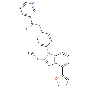 391914-48-0  3-Pyridinecarboxamide,N-[4-[4-(2-furanyl)-2-(methylthio)-1H-indol-1-yl]phenyl]-