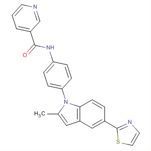 391914-53-7  3-Pyridinecarboxamide,N-[4-[2-methyl-5-(2-thiazolyl)-1H-indol-1-yl]phenyl]-