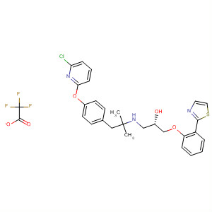 391922-16-0  2-Propanol,1-[[2-[4-[(6-chloro-2-pyridinyl)oxy]phenyl]-1,1-dimethylethyl]amino]-3-[2-(2-thiazolyl)phenoxy]-, (2S)-, mono(trifluoroacetate) (salt)