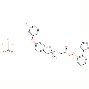 391922-18-2  2-Propanol,1-[[2-[4-[(6-chloro-2-pyridinyl)oxy]phenyl]-1,1-dimethylethyl]amino]-3-[2-(5-isoxazolyl)phenoxy]-, (2S)-, mono(trifluoroacetate) (salt)