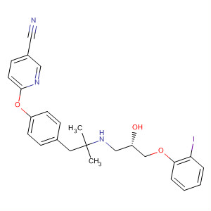 391927-96-1  3-Pyridinecarbonitrile,6-[4-[2-[[(2S)-2-hydroxy-3-(2-iodophenoxy)propyl]amino]-2-methylpropyl]phenoxy]-