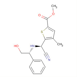 391936-76-8  2-Thiophenecarboxylic acid,5-[(R)-cyano[[(1R)-2-hydroxy-1-phenylethyl]amino]methyl]-4-methyl-,methyl ester
