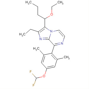 391954-12-4  Imidazo[1,2-a]pyrazine,8-[4-(difluoromethoxy)-2,6-dimethylphenyl]-3-(1-ethoxybutyl)-2-ethyl-