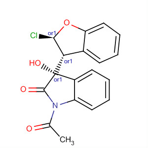 392245-98-6  2H-Indol-2-one,1-acetyl-3-[(2R,3R)-2-chloro-2,3-dihydro-3-benzofuranyl]-1,3-dihydro-3-hydroxy-, (3R)-rel-