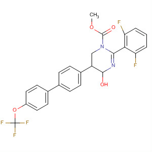 392255-98-0  1(4H)-Pyrimidinecarboxylic acid,2-(2,6-difluorophenyl)-5,6-dihydro-4-hydroxy-5-[4'-(trifluoromethoxy)[1,1'-biphenyl]-4-yl]-, methyl ester