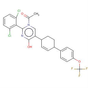 392256-22-3  4-Pyrimidinol,1-acetyl-2-(2,6-dichlorophenyl)-1,4,5,6-tetrahydro-5-[4'-(trifluoromethoxy)[1,1'-biphenyl]-4-yl]-