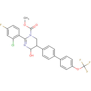 392256-79-0  1(4H)-Pyrimidinecarboxylic acid,2-(2-chloro-4-fluorophenyl)-5,6-dihydro-4-hydroxy-5-[4'-(trifluoromethoxy)[1,1'-biphenyl]-4-yl]-, methyl ester