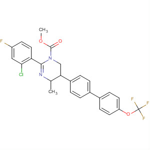 392256-80-3  1(4H)-Pyrimidinecarboxylic acid,2-(2-chloro-4-fluorophenyl)-5,6-dihydro-4-methyl-5-[4'-(trifluoromethoxy)[1,1'-biphenyl]-4-yl]-, methyl ester